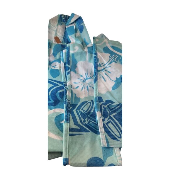 Hawaiian Floral Print Reusable Wine Bottle Bags Blue & White Durable Fabric Eco - Picture 8 of 9